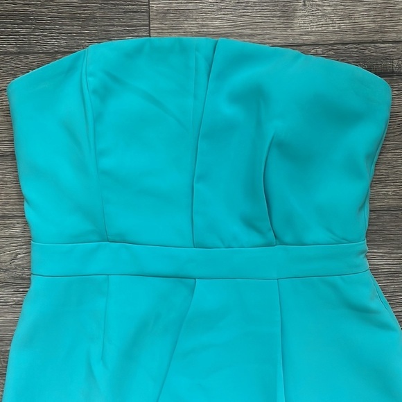 Adelyn Rae | Sleeveless Crepe Mini Turquoise Bodycon Cocktail Dress Size Medium - Picture 2 of 10